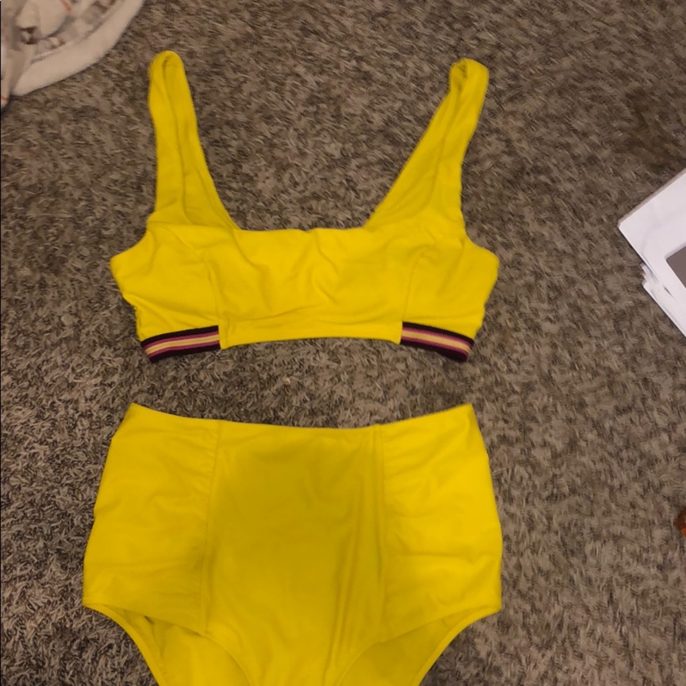 Aerie high waisted yellow bikini
